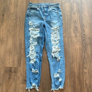 American Eagle distressed high-rise mom jeans
